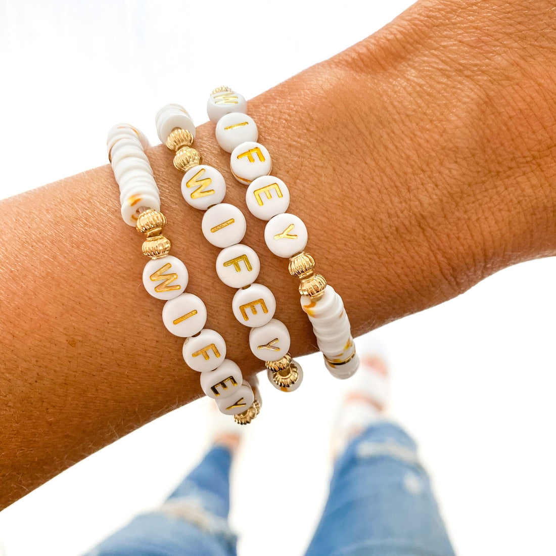 Wifey Gold Bracelet-Boldness with a Bun