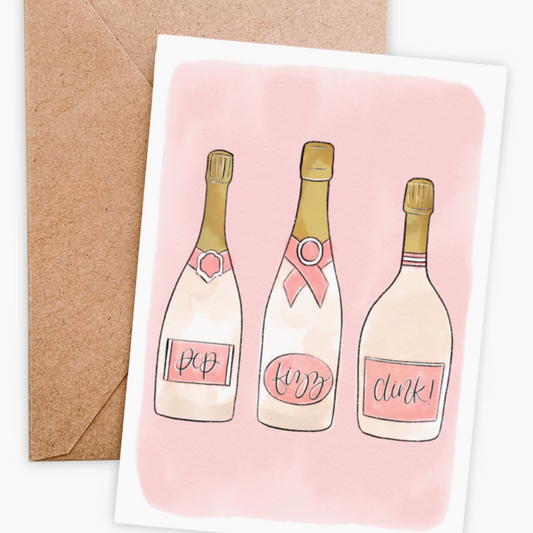 Champagne Greeting Card x Elyse Breanne Design-Boldness with a Bun