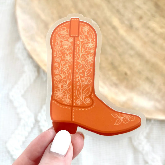 Cowgirl Boot Sticker-Boldness with a Bun