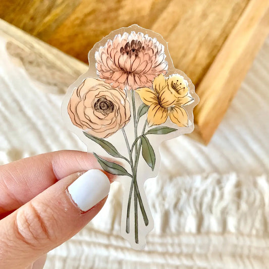 Floral Stems Sticker-Boldness with a Bun