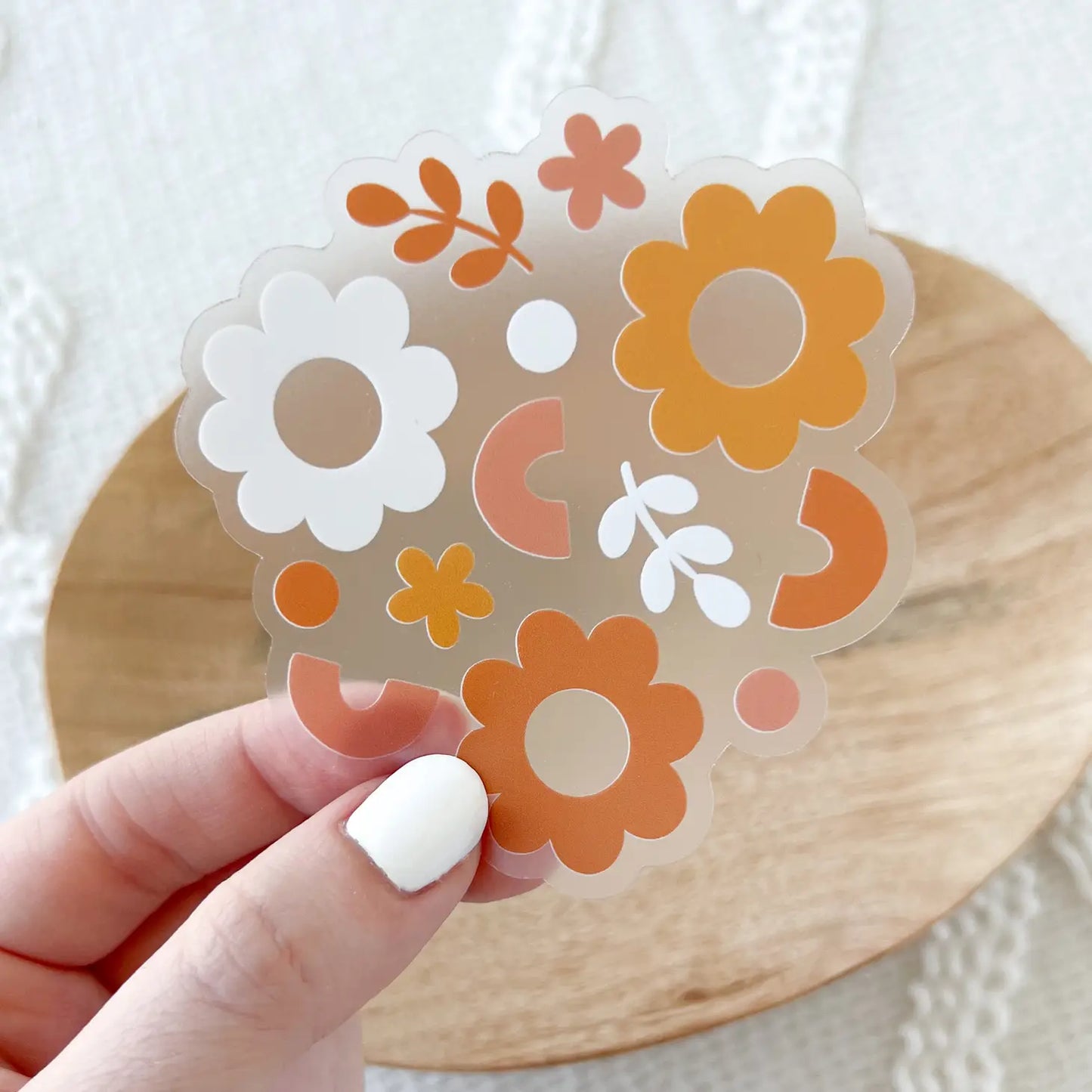 Funky Floral Sticker-Boldness with a Bun