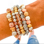 Mixed Metal Stack of Bracelets-Boldness with a Bun