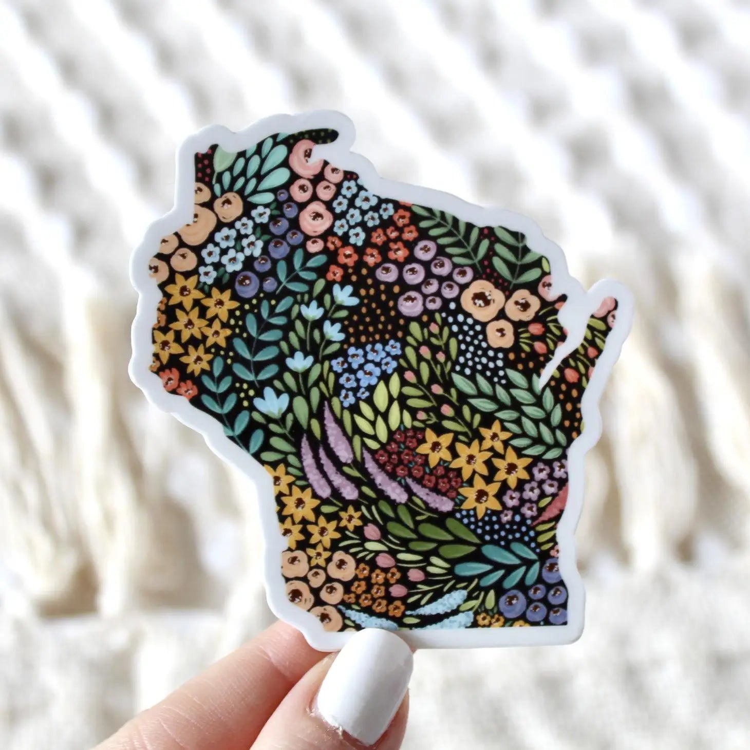 Wisconsin Floral Sticker-Boldness with a Bun